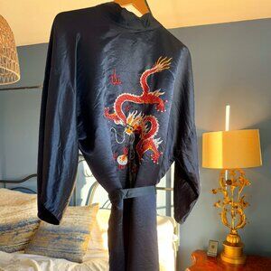 Vintage Black Red Dragon Kimono